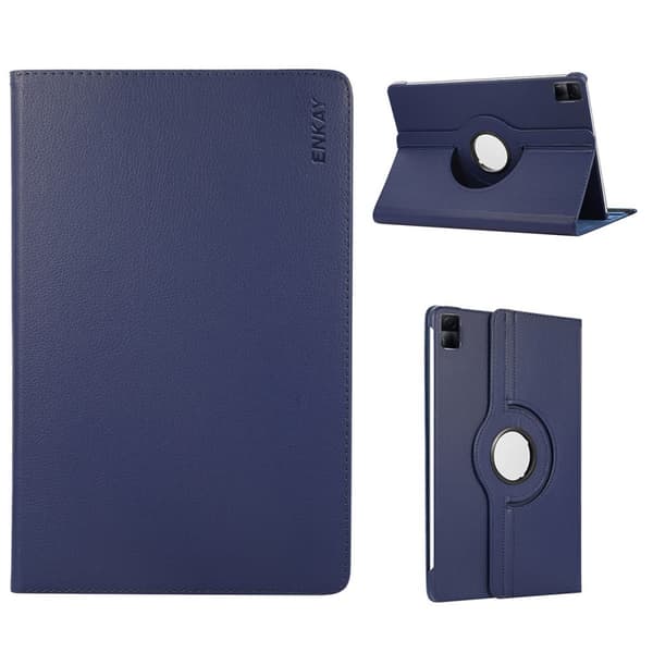 SKALO Xiaomi Redmi Pad 360 Litchi Suojakotelo - Tummansininen