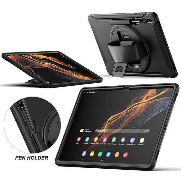 SKALO Samsung Tab S8 Ultra Extra Stöttåligt Armor Shockproof Skal - Svart