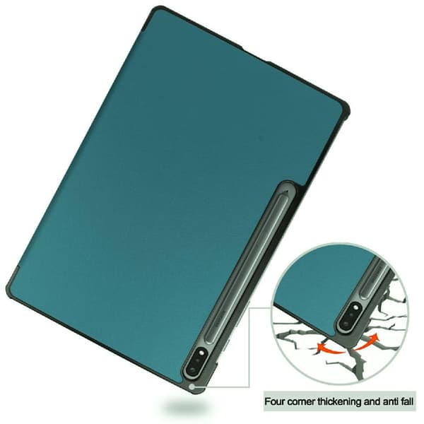 SKALO Samsung Tab S7 FE Trifold Flip Cover - Grøn