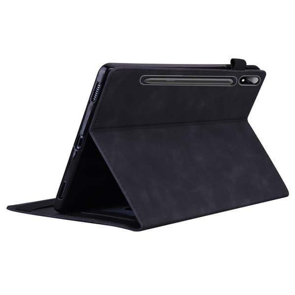 SKALO Samsung Tab S8 Ultra PU-nahkainen lompakkokotelo, jossa on kynäosasto - Musta