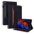 Pikkukuva 1 / 8: SKALO Samsung Tab S8 Ultra PU-nahkainen lompakkokotelo, jossa on kynäosasto - Musta