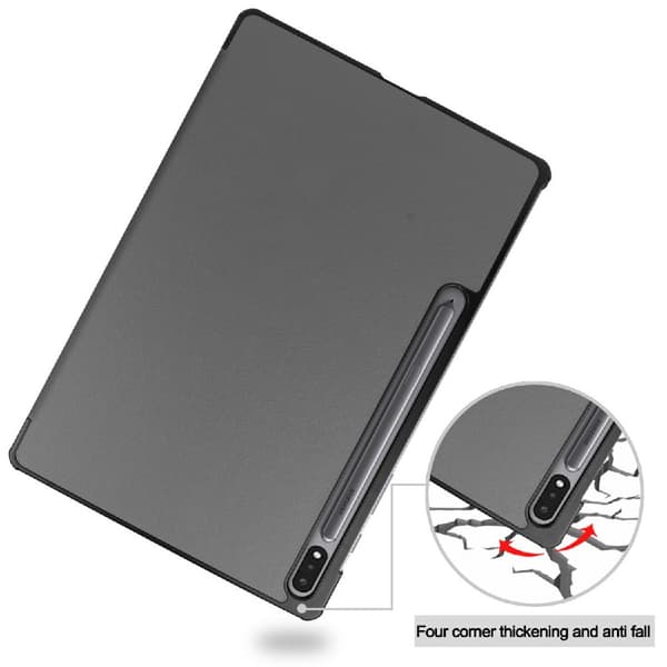 SKALO Samsung Tab S7 FE Trifold Flip Cover - Grå