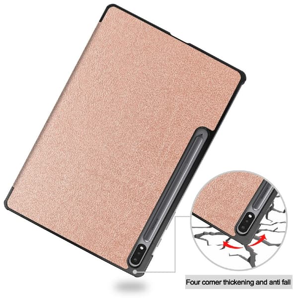 SKALO Samsung Tab S7 FE Trifold Suojakotelo - Ruusukulta