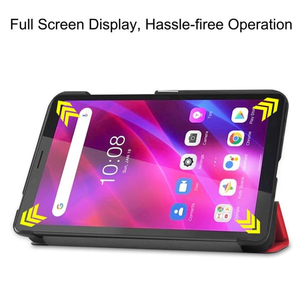 SKALO Lenovo Tab M7 (Gen 2/3) Trifold Flip Cover - Rød