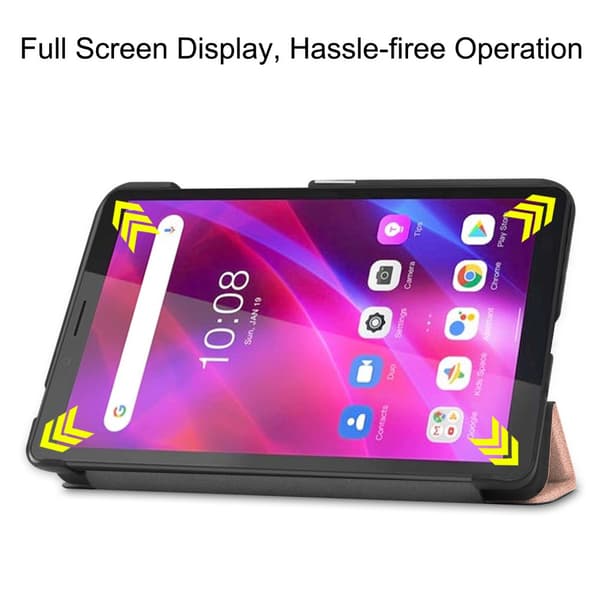 SKALO Lenovo Tab M7 (Gen 2/3) Trifold Suojakotelo - Ruusukulta