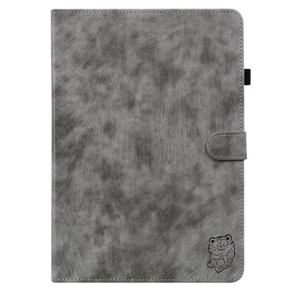 SKALO Lenovo Tab M7 (Gen 3) Cute Tiger PU-nahkainen Lompakkokotelo - Harmaa