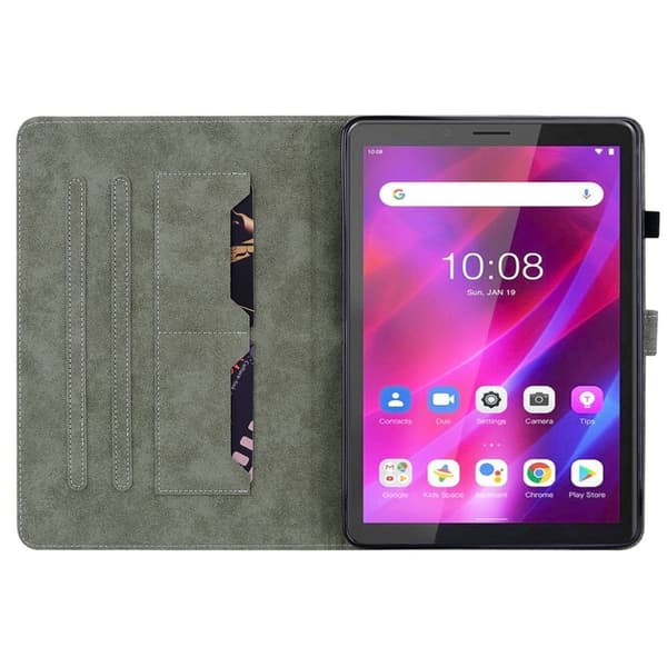 SKALO Lenovo Tab M7 (Gen 3) Cute Tiger PU-Läder Fodral - Svart