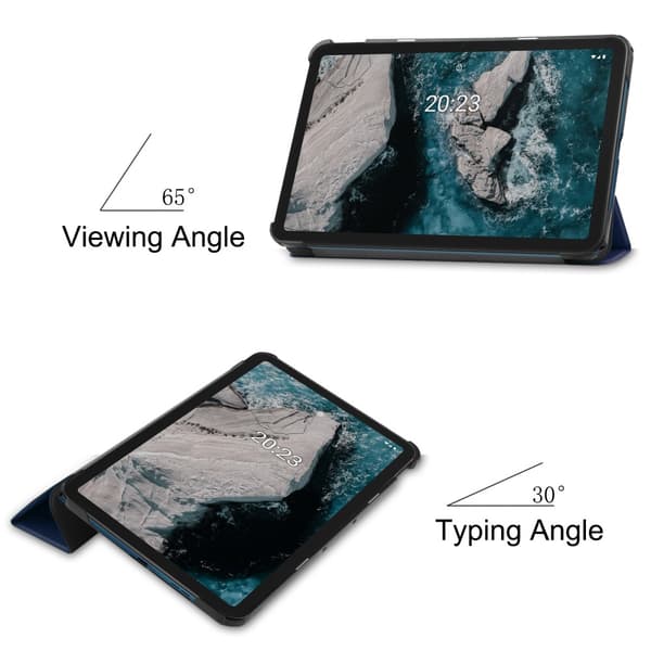 SKALO Nokia T20 Trifold Flip Cover - Mørkeblå