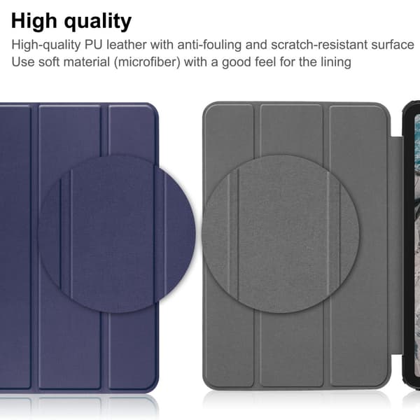 SKALO Nokia T20 Trifold Flip Cover - Mørkeblå