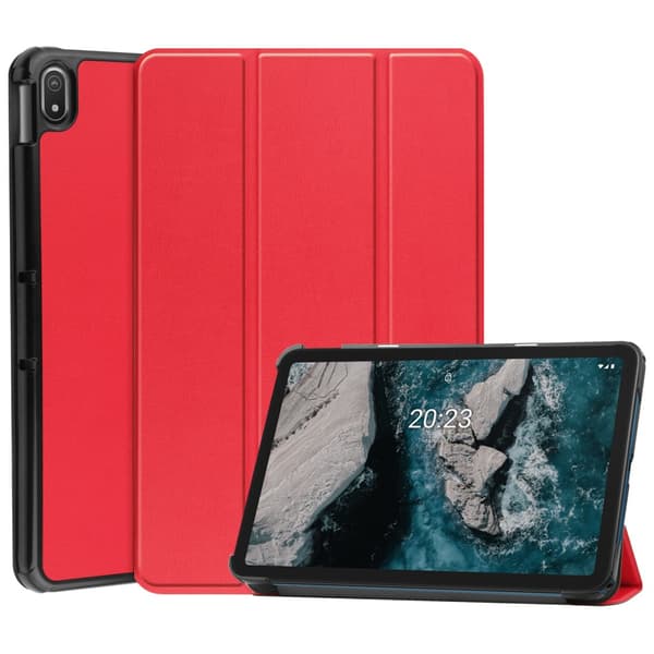 SKALO Nokia T20 Trifold Suojakotelo - Punainen
