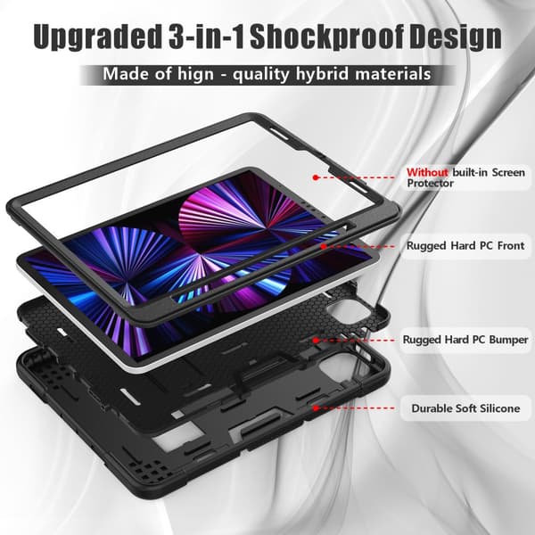 SKALO iPad Pro 11" Extra Shockproof Armor Iskunkestävä kuori - Musta