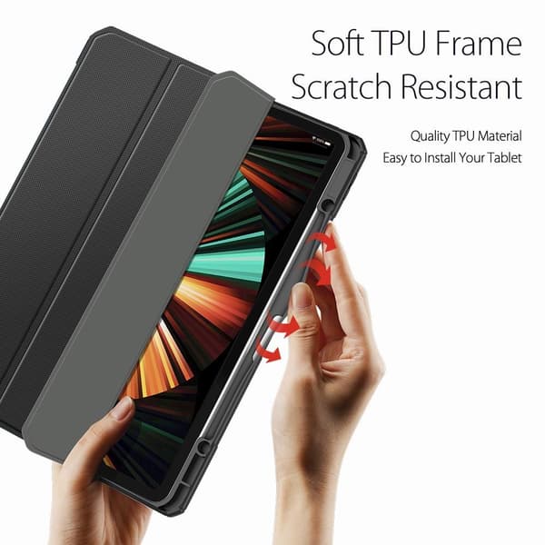 DUX DUCIS iPad Pro 12.9 (Gen 4/5/6) TOBY Series Trifold Flip Cover - Sort