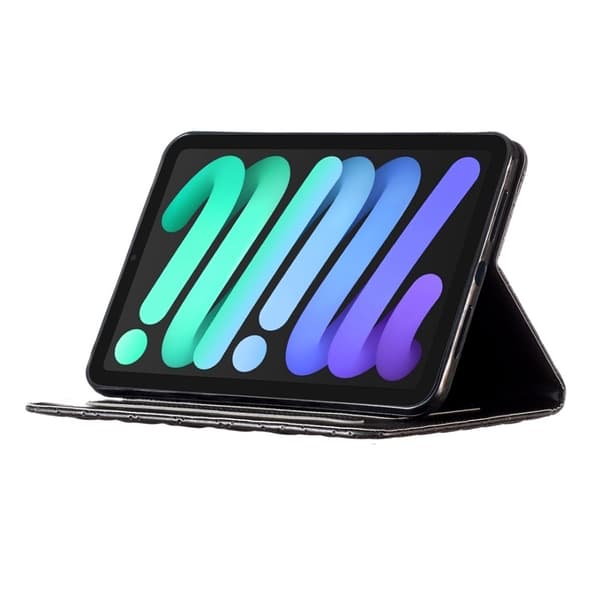 SKALO iPad Mini (2021) BINFEN COLOR Quiltat Fodral - Svart