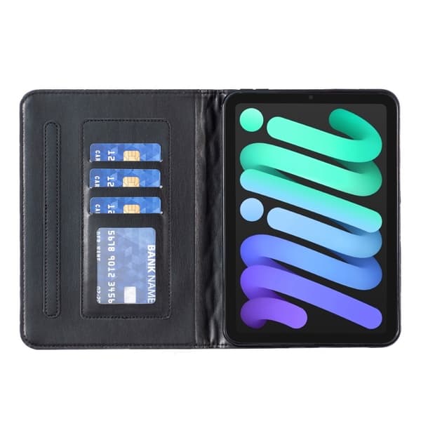 SKALO iPad Mini (2021) BINFEN COLOR Quiltat Fodral - Svart