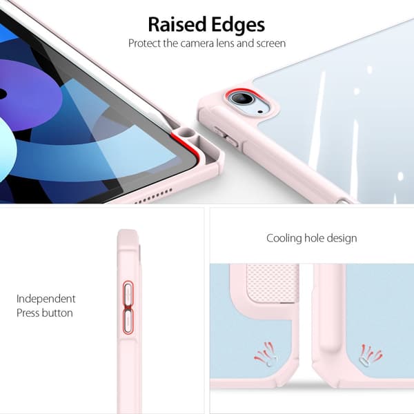 DUX DUCIS iPad Air (2020/2022) TOBY Series Trifold Flip Cover - Pink