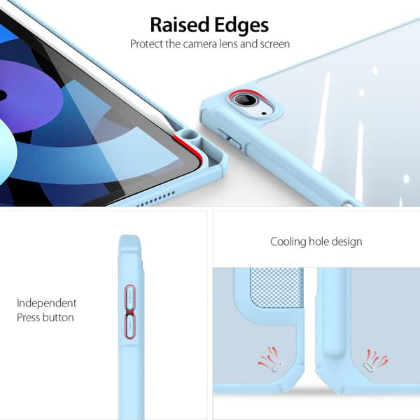 DUX DUCIS iPad Air (2020/2022) TOBY Series Trifold Suojakotelo - Turkoosi