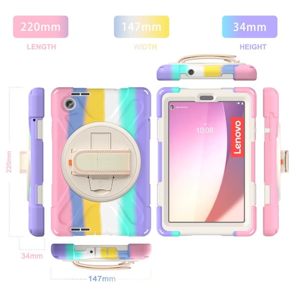 SKALO Lenovo Tab M8 Gen 4 Extra Shockproof Armor Shockproof Cover - Rainbow