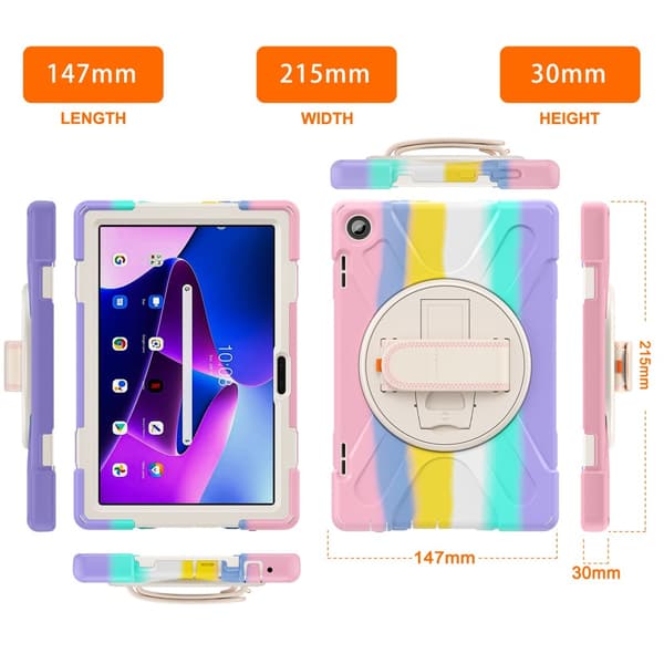 SKALO Lenovo Tab M10 (Gen 3) Extra Shockproof Armor Shockproof Cover - Rainbow