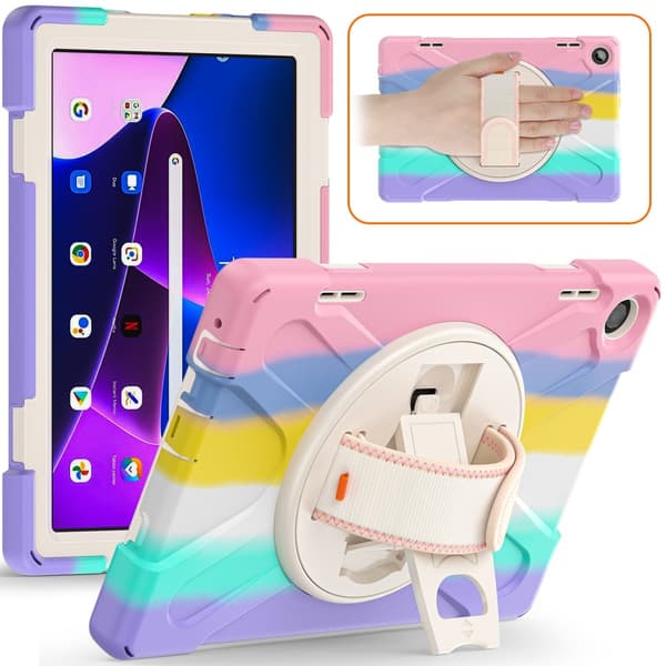 SKALO Lenovo Tab M10 (Gen 3) Extra Shockproof Armor Shockproof Cover - Rainbow