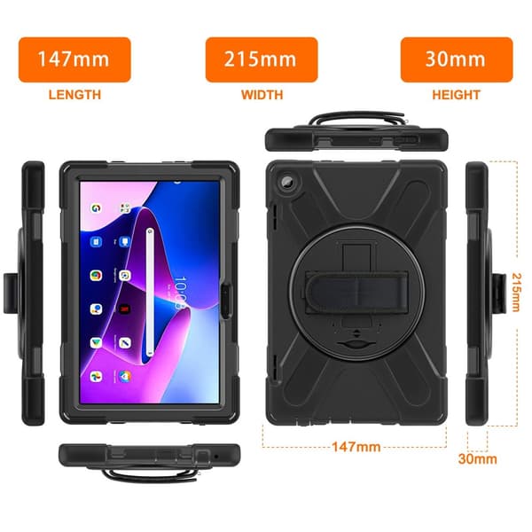 SKALO Lenovo Tab M10 (Gen 3) Extra Shockproof Armor Iskunkestävä kuori - Musta