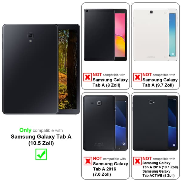 Deksel for Samsung Galaxy Tab A (10.5 tommer) Lommebokdeksel til Nettbrett UTEN Auto Wake Up, med stativfunksjon og elastisk båndlukking