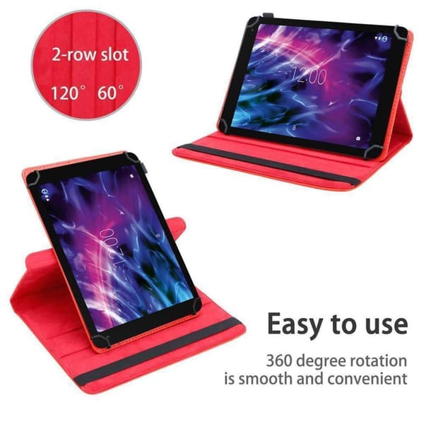 Deksel for Medion LifeTab X10605 360 graders beskyttelsesetui nettbrett i kunstskinn med stativfunksjon og elastisk stropp