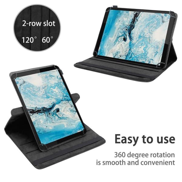 Fordal för surfplatta för Lenovo Tab M8 (8 tum) Skal 360 Graders skyddsomslag av läderimitation med stativfunktion och elastiskt band
