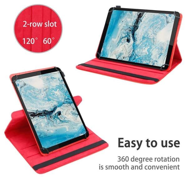 Fordal för surfplatta för Lenovo Tab M8 (8 tum) Skal 360 Graders skyddsomslag av läderimitation med stativfunktion och elastiskt band