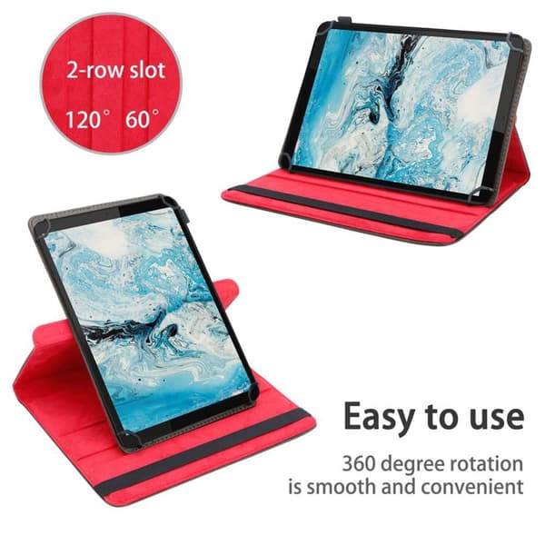 Fordal för surfplatta för Lenovo Tab M8 (8 tum) Skal 360 Graders skyddsomslag av läderimitation med stativfunktion och elastiskt band