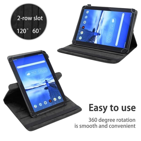 Deksel for Lenovo Tab M10 (10.1 tommer) TB-X505F 360 graders beskyttelsesetui nettbrett i kunstskinn med stativfunksjon og elastisk stropp