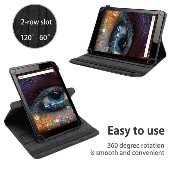 Odys Falcon 10 PLUS Suojakuori Suojakotelo Tablet Kotelo 60 astetta Faux Nahka Stand toiminto ja joustava hihna