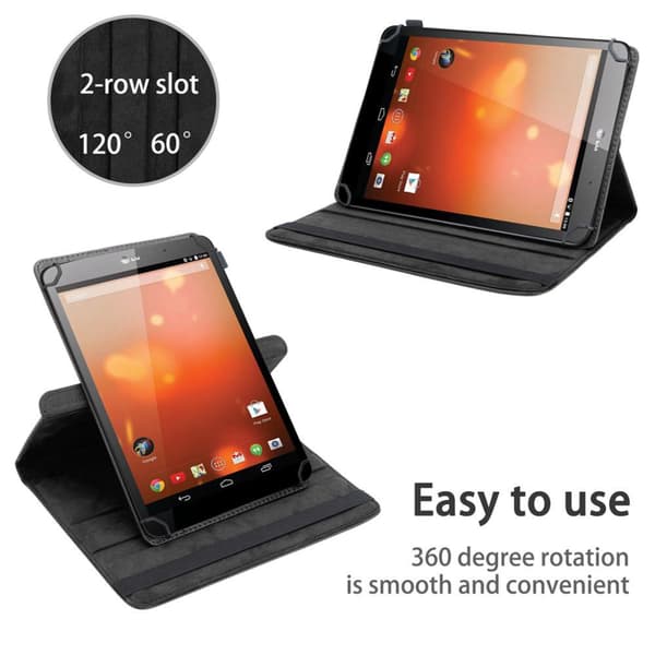 Deksel for LG G Pad 8.3 360 graders beskyttelsesetui nettbrett i kunstskinn med stativfunksjon og elastisk stropp