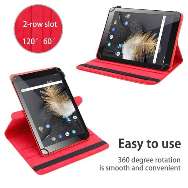 Odys Titan 10 Suojakuori Suojakotelo Tablet Kotelo 60 astetta Faux Nahka Stand toiminto ja joustava hihna