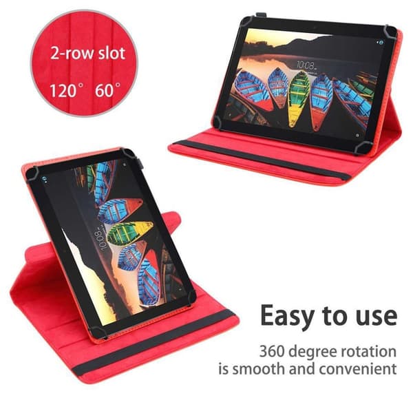 Fordal för surfplatta för Lenovo Tab 3 10 Business (10.1 tum) Skal 360 Graders skyddsomslag av läderimitation med stativfunktion och elastiskt band