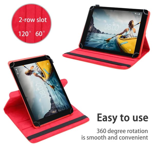 Fordal för surfplatta för Medion LifeTab P10610 Skal 360 Graders skyddsomslag av läderimitation med stativfunktion och elastiskt band