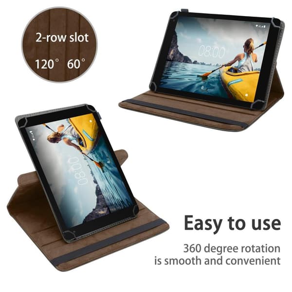 Fordal för surfplatta för Medion LifeTab P10610 Skal 360 Graders skyddsomslag av läderimitation med stativfunktion och elastiskt band