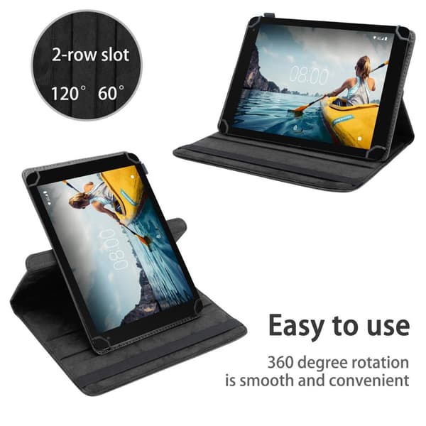 Fordal för surfplatta för Medion LifeTab P10610 Skal 360 Graders skyddsomslag av läderimitation med stativfunktion och elastiskt band