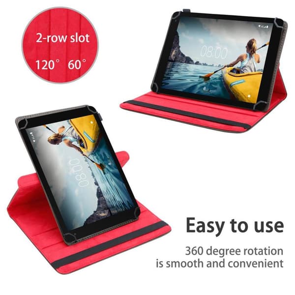 Deksel for Medion LifeTab P10610 360 graders beskyttelsesetui nettbrett i kunstskinn med stativfunksjon og elastisk stropp