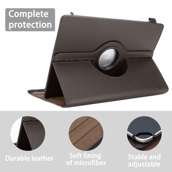Deksel for 8" Tablets 360 graders beskyttelsesetui nettbrett i kunstskinn med stativfunksjon og elastisk stropp