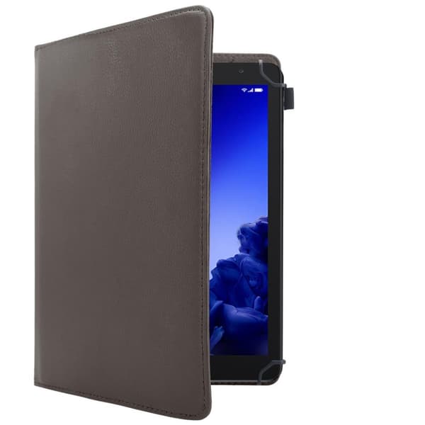 Deksel for 8" Tablets 360 graders beskyttelsesetui nettbrett i kunstskinn med stativfunksjon og elastisk stropp