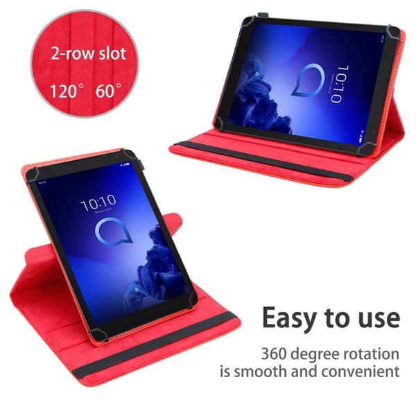 Deksel for 8" Tablets 360 graders beskyttelsesetui nettbrett i kunstskinn med stativfunksjon og elastisk stropp