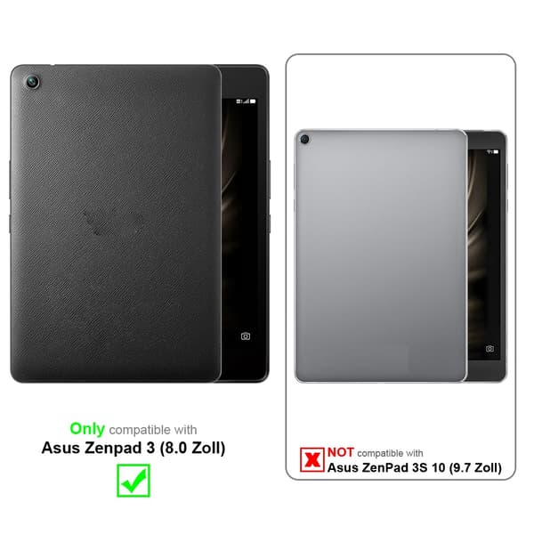 Fordal för surfplatta för Asus Zenpad 3 (8.0 tum) Skal 360 Graders skyddsomslag av läderimitation med stativfunktion och elastiskt band
