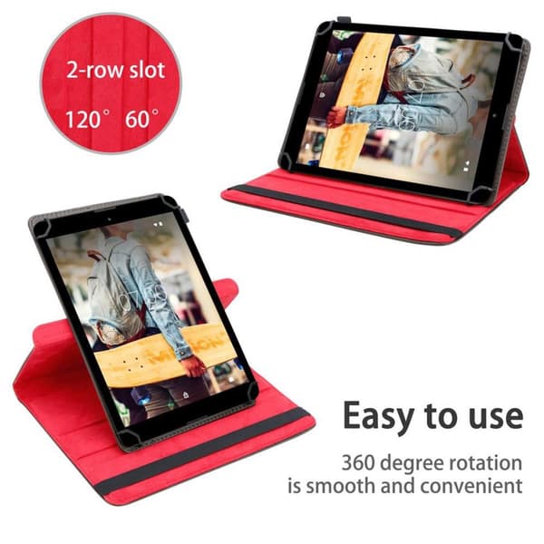 Deksel for Medion LifeTab P9701 360 graders beskyttelsesetui nettbrett i kunstskinn med stativfunksjon og elastisk stropp