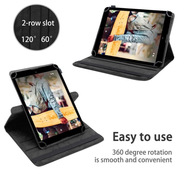 Deksel for Medion LifeTab P9701 360 graders beskyttelsesetui nettbrett i kunstskinn med stativfunksjon og elastisk stropp