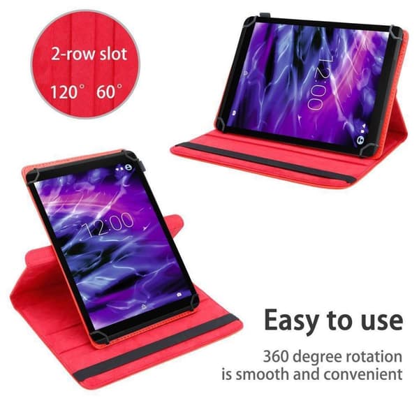 Fordal för surfplatta för Medion LifeTab X10313 Skal 360 Graders skyddsomslag av läderimitation med stativfunktion och elastiskt band