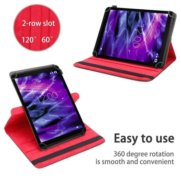 Fordal för surfplatta för Medion LifeTab X10313 Skal 360 Graders skyddsomslag av läderimitation med stativfunktion och elastiskt band