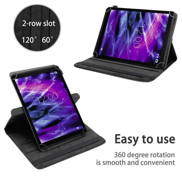 Fordal för surfplatta för Medion LifeTab X10313 Skal 360 Graders skyddsomslag av läderimitation med stativfunktion och elastiskt band