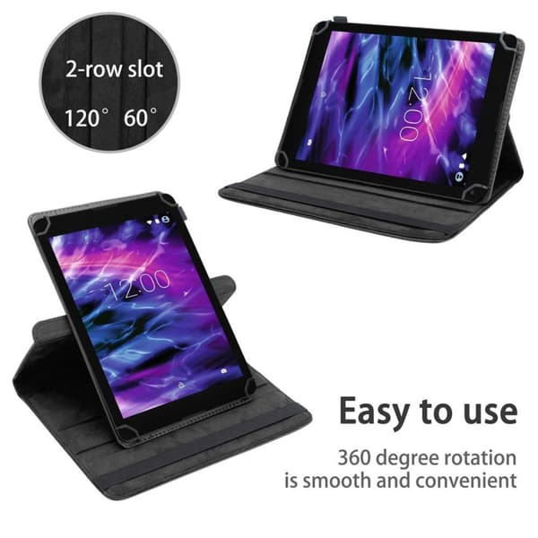 Fordal för surfplatta för Medion LifeTab P8513 Skal 360 Graders skyddsomslag av läderimitation med stativfunktion och elastiskt band