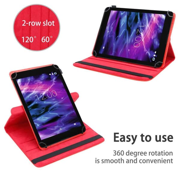 Deksel for Medion LifeTab P8513 360 graders beskyttelsesetui nettbrett i kunstskinn med stativfunksjon og elastisk stropp