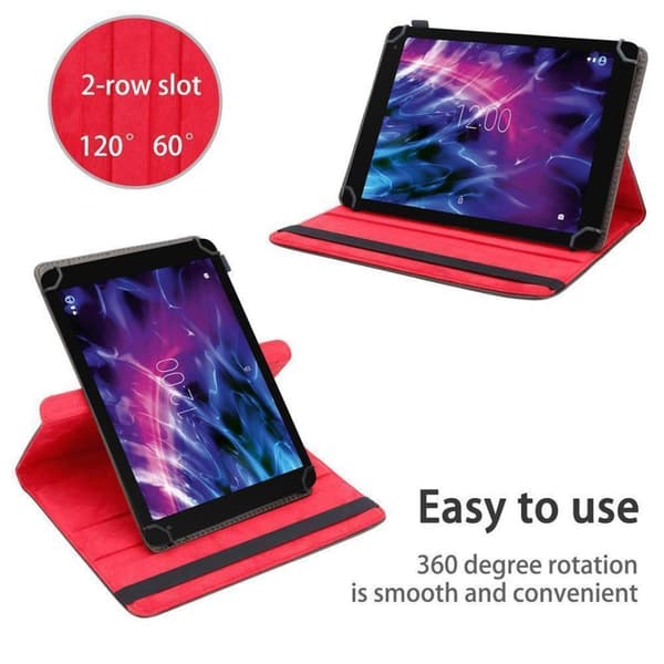 Deksel for Medion LifeTab P10602 360 graders beskyttelsesetui nettbrett i kunstskinn med stativfunksjon og elastisk stropp